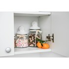 Банка для сыпучих продуктов Доляна «Ёжик в золотом», 950 мл, 11×20 см, с керамической крышкой, стекло, прозрачная - Фото 6