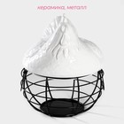 Ёмкость керамическая для хранения Доляна «Курочка», 22×20.5 см, цвет белый - фото 34110895