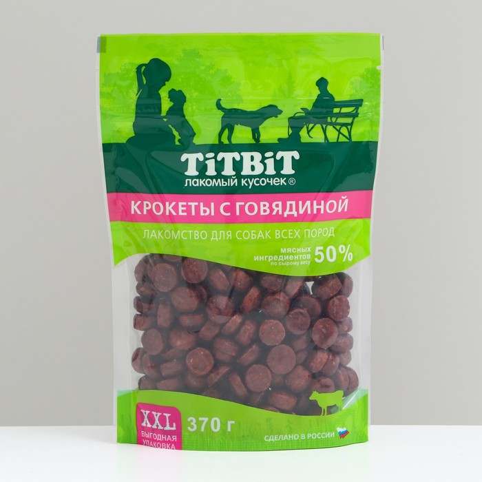 Лакомство TitBit для собак Крокеты с говядиной, для всех пород, 370 г - Фото 1