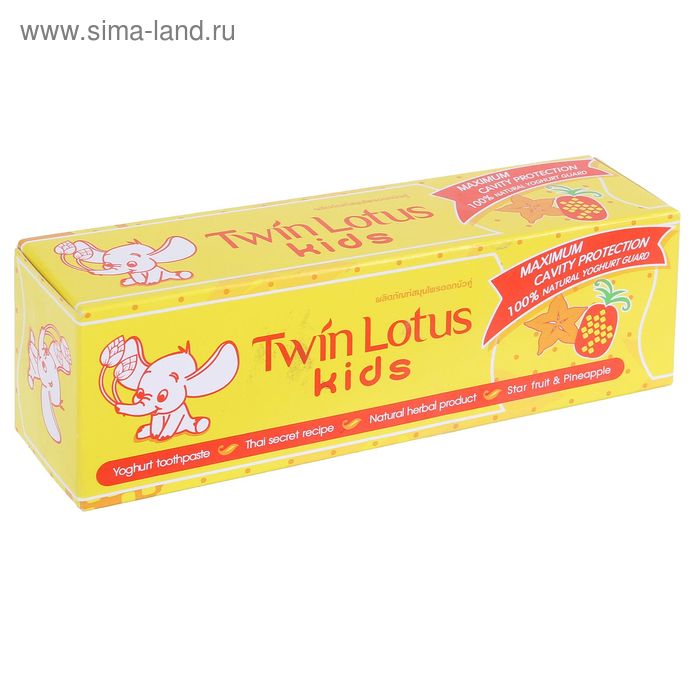 Детская зубная паста"TWIN LOTUS"Карамбола и Ананас  50 гр - Фото 1