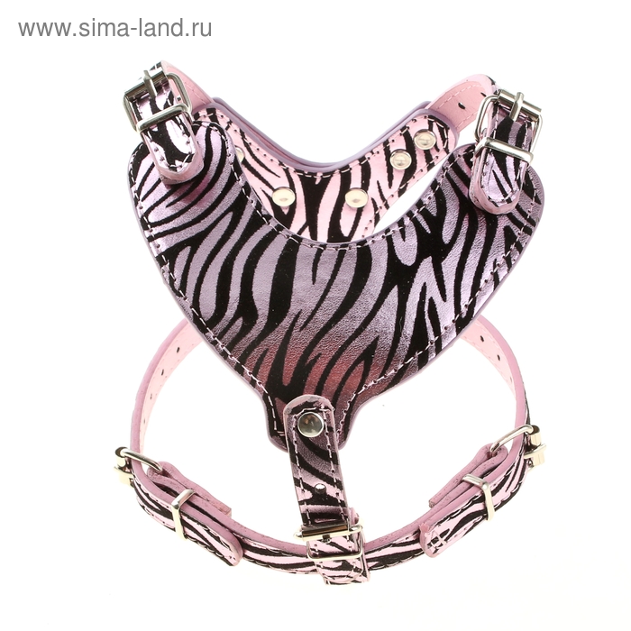Шлейка из экокожи "Тигр", розовый, размер 2 - Фото 1
