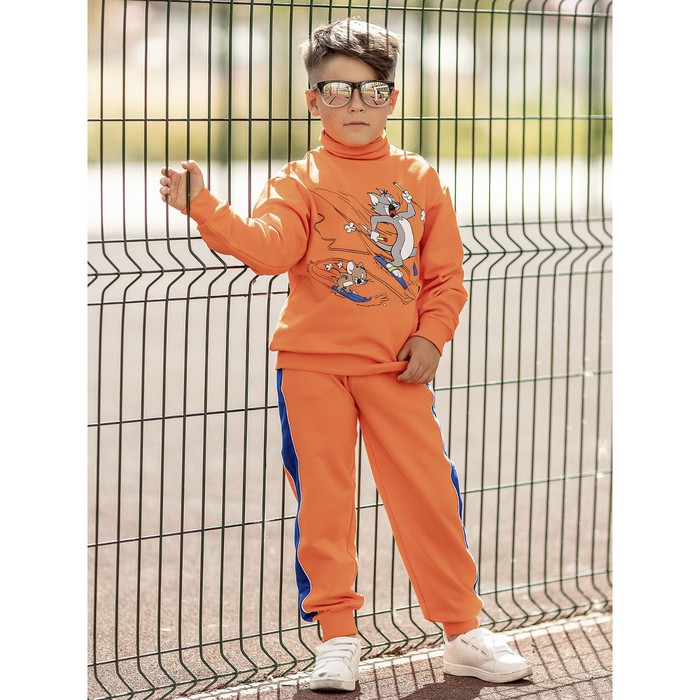 Свитшот для мальчика, рост 98 см, цвет оранжевый