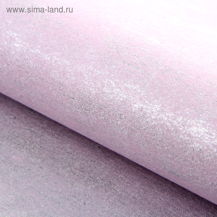 Фетр ламинированный металлизированный, розовый, 60 х 60 см - Фото 1