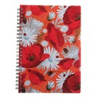 Тетрадь 80л клетка на гребне "Маки" обложка пластик - Фото 1