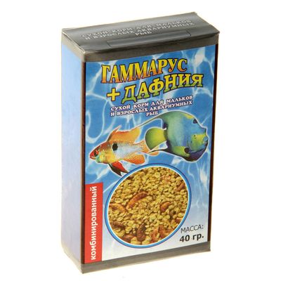 Корм "Комбинированный" для рыб, дафния/гаммарус измельченный, коробочка 40 г