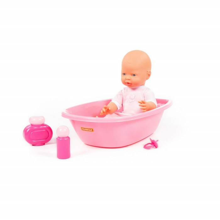 Пупс «Весёлый», 35 см, с соской и набором для купания 56838