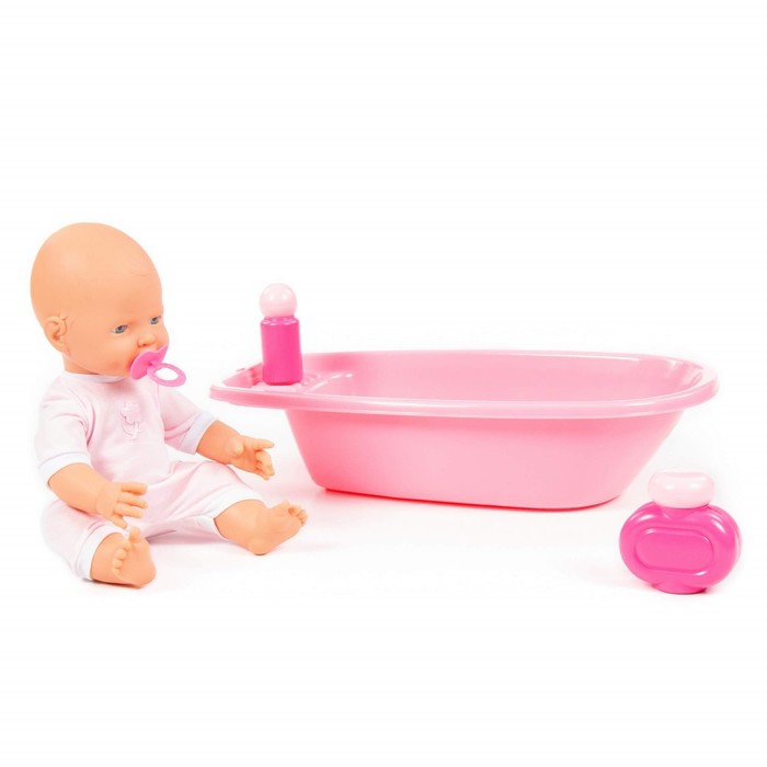 Пупс «Весёлый», 35 см, с соской и набором для купания 56838