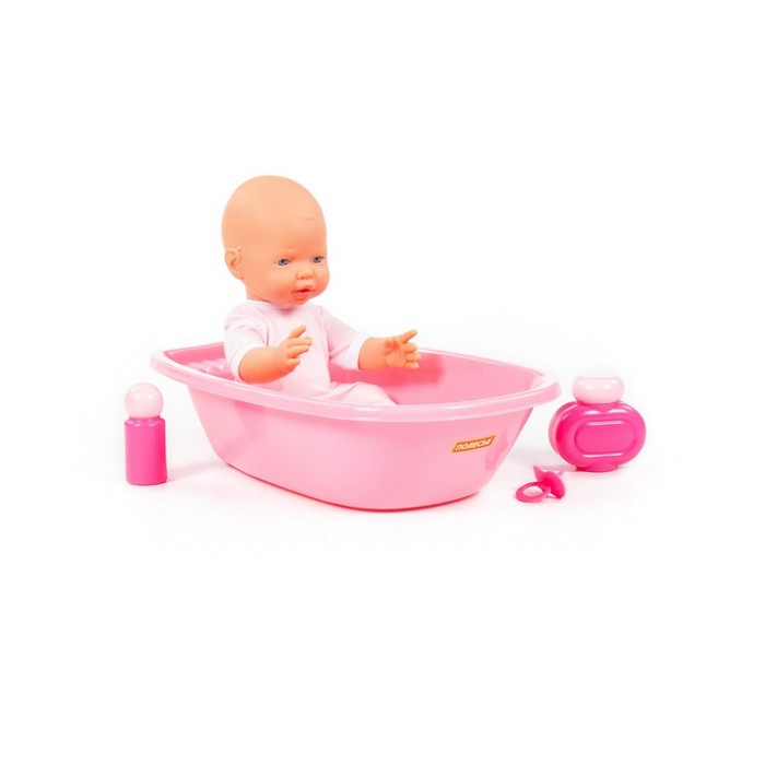 Пупс «Весёлый», 35 см, с соской и набором для купания 56838