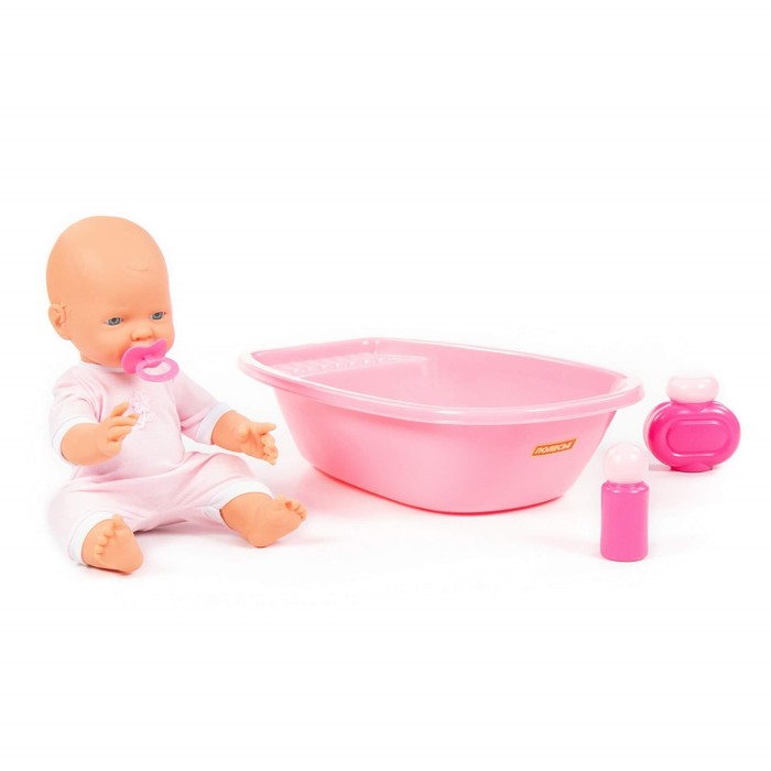 Пупс «Весёлый», 35 см, с соской и набором для купания 56838