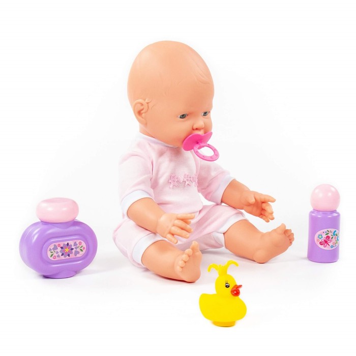 Пупс «Весёлый», 35 см, с соской + набор для купания, 3 элемента 56841