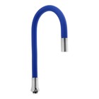 Излив для смесителя ZEIN, 3/4", гибкий, силикон, нержавеющая сталь, 50 см, сетка пластик, синий - Фото 3