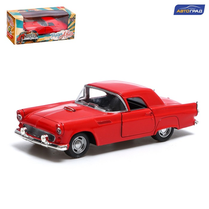 Машина металлическая «Классика», инерционная, открываются двери, 1:32, цвет красный - Фото 1