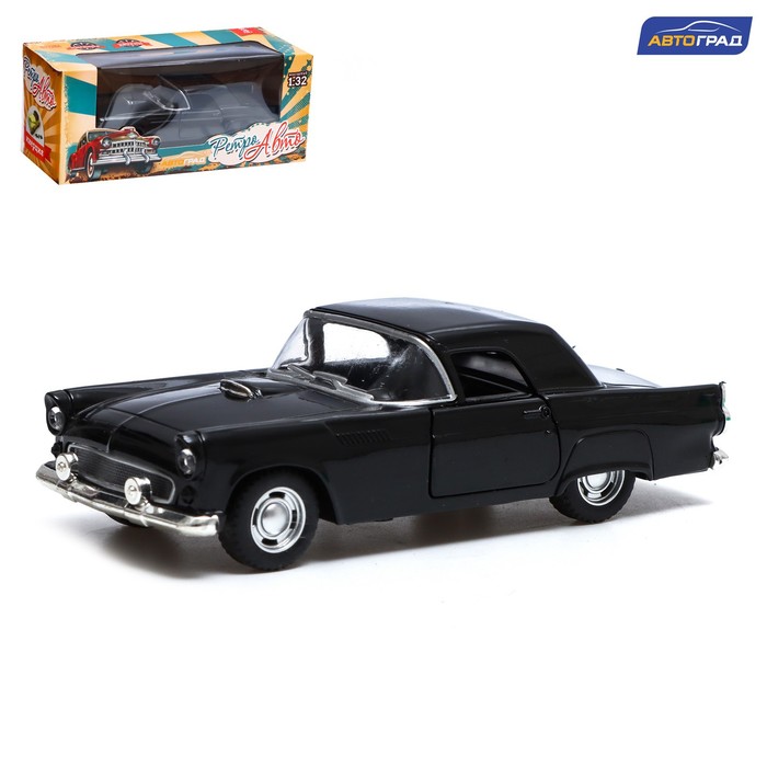 Машина металлическая «Классика», инерционная, открываются двери, 1:32, цвет чёрный - Фото 1