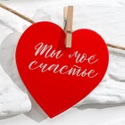 Гирлянда с прищепками и пожеланиями-валентинками «Моей половинке», 7 штук - фото 9680072