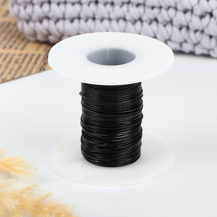 Шнур для плетения, из натуральной кожи, d = 1 мм, 10 ± 0,5 м, цвет чёрный - Фото 1