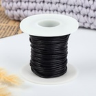 Шнур для плетения, натуральная кожа, d = 2 мм, 10 ± 0,5 м, цвет чёрный - Фото 1