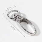 Карабин металлический, 38×12 мм/9×1.5 мм, цвет серебряный - Фото 2