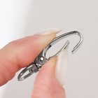 Карабин металлический, 38×12 мм/9×1.5 мм, цвет серебряный - Фото 3