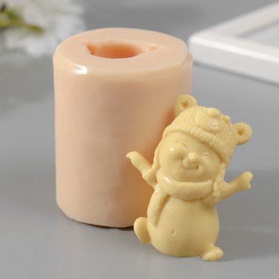 Молд силикон «Снеговик в шапке», 5 см