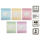 Комплект тетрадей из 5 штук, 48 листов в клетку Calligrata "Сияние", обложка мелованный картон, блок офсет - фото 23132892