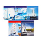 Комплект тетрадей из 5 штук, 36 листов в клетку Calligrata "Яхты", обложка мелованный картон, блок №2, белизна 75% (серые листы) - фото 24243576