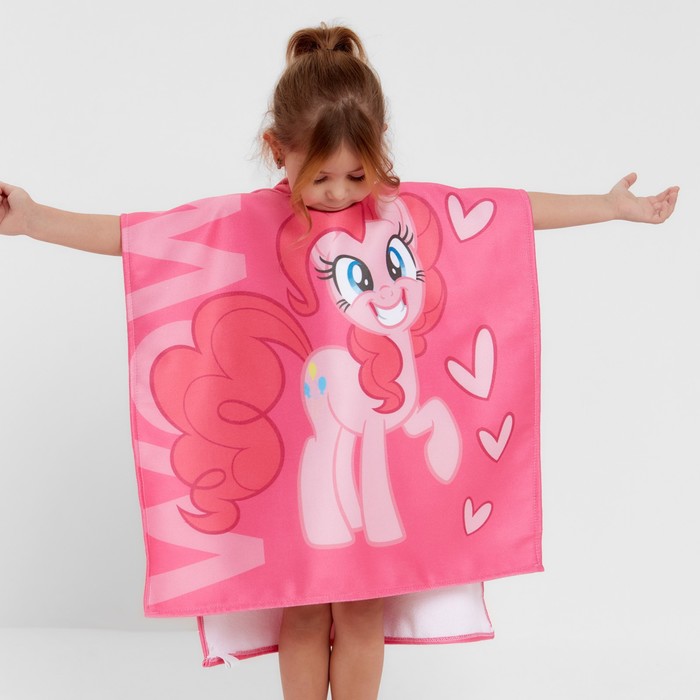 Полотенце-пончо детское махровое My Little Pony Пинки Пай 60х120 см, 50% хл., 50% полиэстер - фото 1908996740
