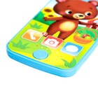 Музыкальный детский телефон «Мишка», звук, цвет голубой - Фото 3