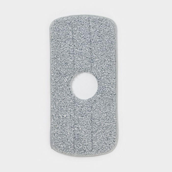 Насадка для швабры Raccoon, с вырезом, микрофибра, прямоугольная, 30×14.5 см, серая - Фото 1