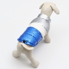 Куртка для собак с утяжкой размер 12 (ДС 28, ОГ 38, ОШ 27), серебряно-синяя - фото 9733808