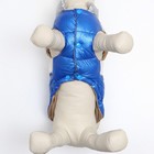 Куртка для собак с утяжкой размер 12 (ДС 28, ОГ 38, ОШ 27), серебряно-синяя - фото 9733810
