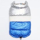 Куртка для собак с утяжкой размер 12 (ДС 28, ОГ 38, ОШ 27), серебряно-синяя - Фото 7