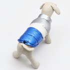 Куртка для собак с утяжкой размер 16 (ДС 36, ОГ 46, ОШ 35), серебряно-синяя - Фото 3
