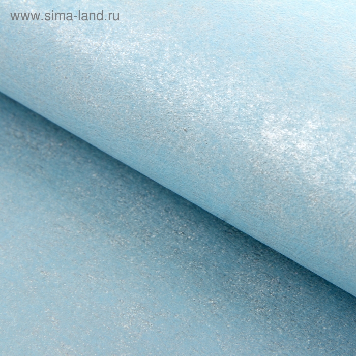 Фетр ламинированный металлизированный, голубой, 60 х 60 см - Фото 1