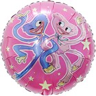Шар фольгированный 18" «Зубастики, Зубабасси», розовый, круг - фото 319068662