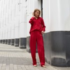 Костюм женский (рубашка, брюки) MINAKU: Silk pleasure цвет красный, размер 42 - Фото 3