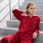 Костюм женский (рубашка, брюки) MINAKU: Silk pleasure цвет красный, размер 44 - Фото 2