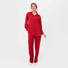 Костюм женский (рубашка, брюки) MINAKU: Silk pleasure цвет красный, размер 46 - Фото 4