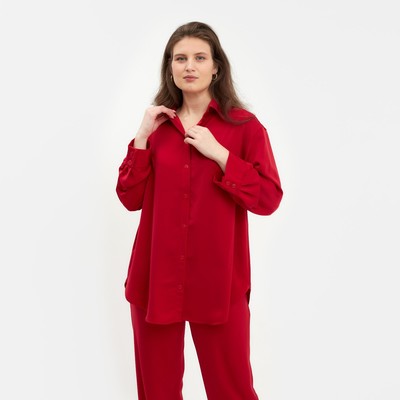 Костюм женский (рубашка, брюки) MINAKU: Silk pleasure, размер 50, красный
