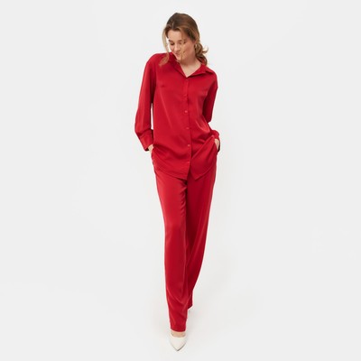 Костюм женский (рубашка, брюки) MINAKU: Silk pleasure, размер 50, красный