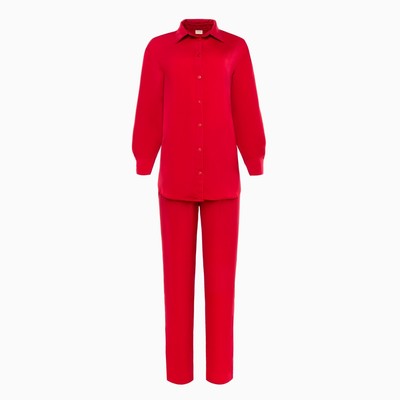 Костюм женский (рубашка, брюки) MINAKU: Silk pleasure, размер 50, красный