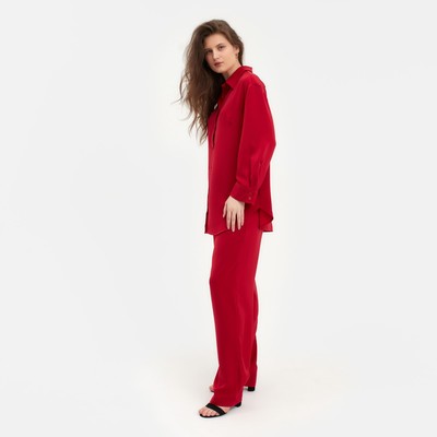 Костюм женский (рубашка, брюки) MINAKU: Silk pleasure, размер 52, красный