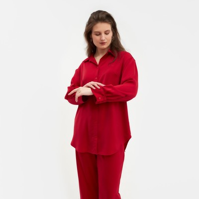 Костюм женский (рубашка, брюки) MINAKU: Silk pleasure, размер 52, красный