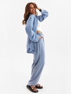 Костюм женский (рубашка, брюки) MINAKU: Silk pleasure, размер 44, серо-голубой - Фото 7
