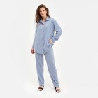 Костюм женский (рубашка, брюки) MINAKU: Silk pleasure цвет серо-голубой, размер 48 - фото 2196420