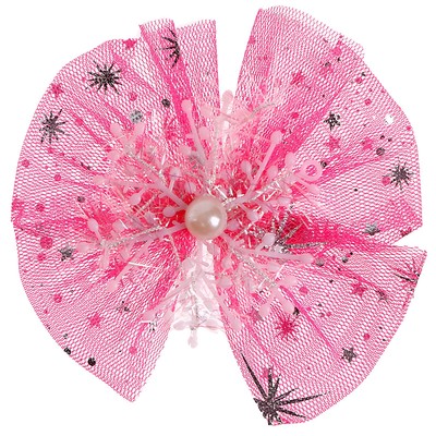 Карнавальный зажим «Снежинка», цвет розовый