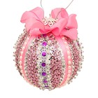 Новогодний шар из пайеток «Серебрянный» розовый, 7 см - фото 11093683