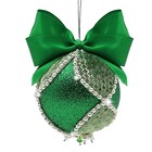 Новогодний шар из фоамирана, зелёно-серебряный - фото 11093689