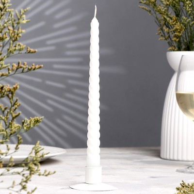 Свеча витая, 2.2×25 см, белая, «Богатство Аромата»