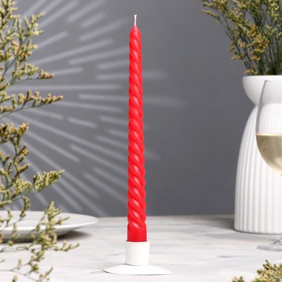 Свеча витая, 2.2×25 см, красная, «Богатство Аромата»