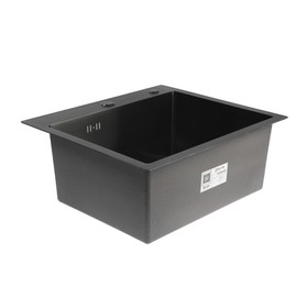 

УЦЕНКА Мойка кухонная AFLORN AF95044F, врезная, S=3,0 и 0,8 мм, 50х44х22 см, сифон, графит